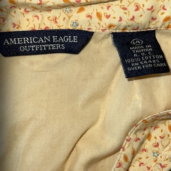 American Eagle Outfitters Skirt Yellow Floral Tie Lined Pockets 14 - Picture 3 of 4